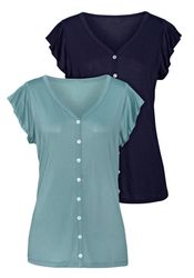 Vivance Blusenshirt "mit Zierknopfleiste" 2er-Pack, aus weicher Viskose-Qua günstig online kaufen