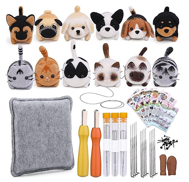 CLTYQ Filznadeln Filzwolle Starter-Set – 12-teiliges Set für Katzen,DIY Sta günstig online kaufen