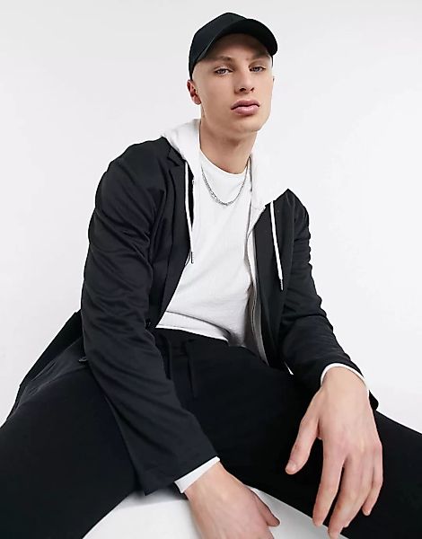 ASOS DESIGN – Figurbetonter Jersey-Blazer mit abfallender Schulterpartie in günstig online kaufen