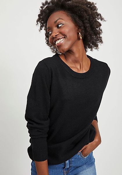 Vila Rundhalspullover "VIRIL-O-PULLI" Feinstrick mit feinen Strickdetails günstig online kaufen