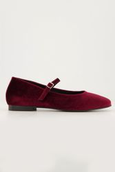 Ulla Popken Samt-Ballerinas Riemchen Blockabsatz Weite günstig online kaufen