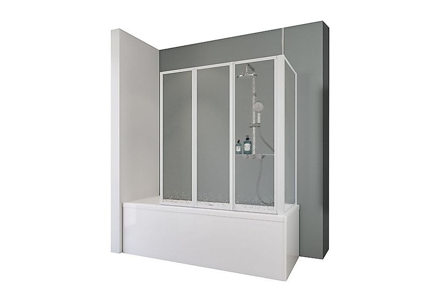 Schulte Badewannenfaltwand Well, Kunstglas, 129x140 cm, 3 tlg + Festelement günstig online kaufen