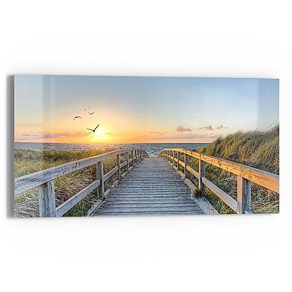 DEQORI Glasbild 'Dünenweg zum Meer', 'Dünenweg günstig online kaufen