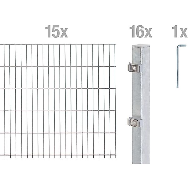 Alberts Doppelstabmattenzaun Grundset, (Set), Höhe: 80-160 günstig online kaufen