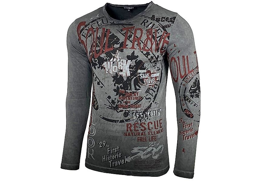 Baxboy Longshirt Herren Longsleeve T-Shirt Moderner Männer Langarmshirt B-7 günstig online kaufen