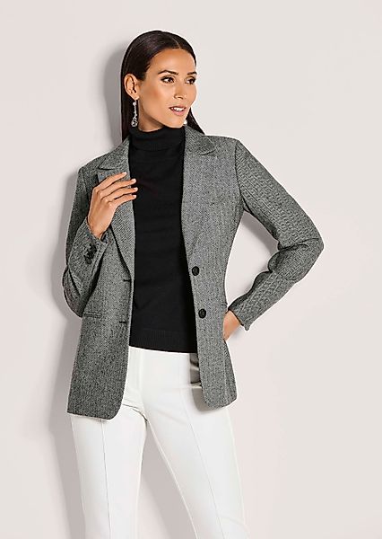 MADELEINE Kurzblazer Eleganter Businessblazer mit Fischgratmuster günstig online kaufen