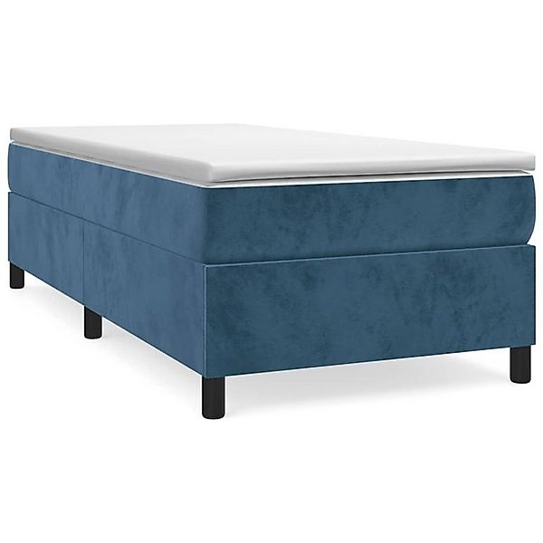 vidaXL Boxspringbett, Boxbett mit Matratze Dunkelblau 90x200 cm Samt günstig online kaufen