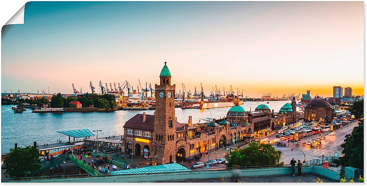 Artland Wandbild Hamburg Hafen und Landungsbrücken, günstig online kaufen