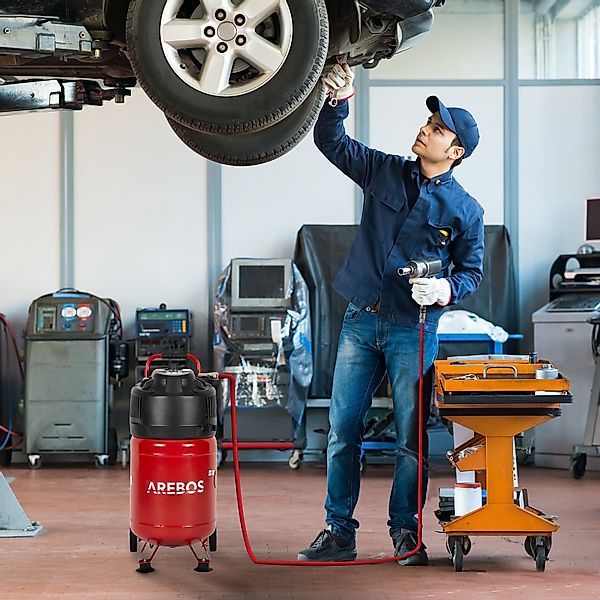Arebos Druckluftgeräte-Set 30L Druckluftkompressor stehend, inkl. günstig online kaufen