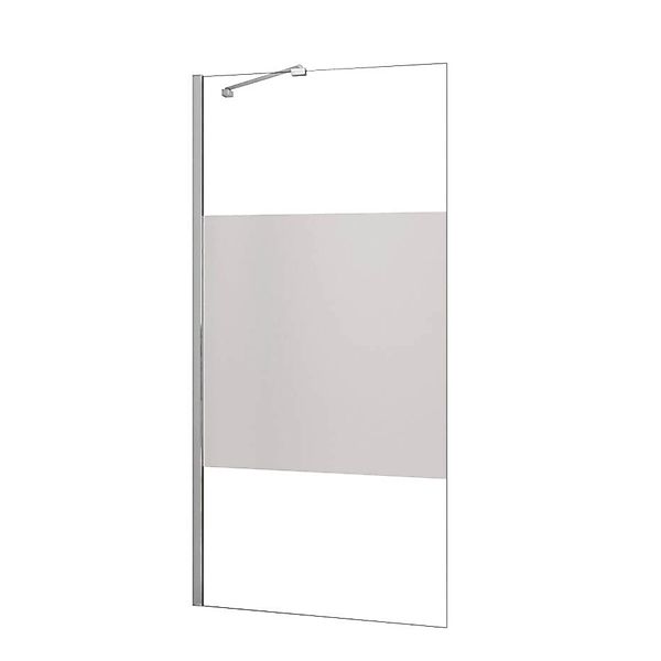 AICA Walk in Duschwand B.110 x H.200cm Milchglasstreifen Duschabtrennung 8m günstig online kaufen