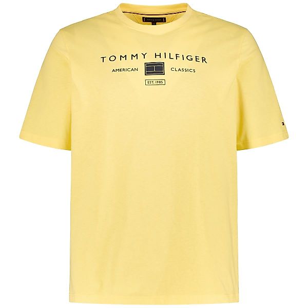 Tommy Hilfiger T-Shirt mit Label-Print Farbe gelb Größe: 5XL günstig online kaufen