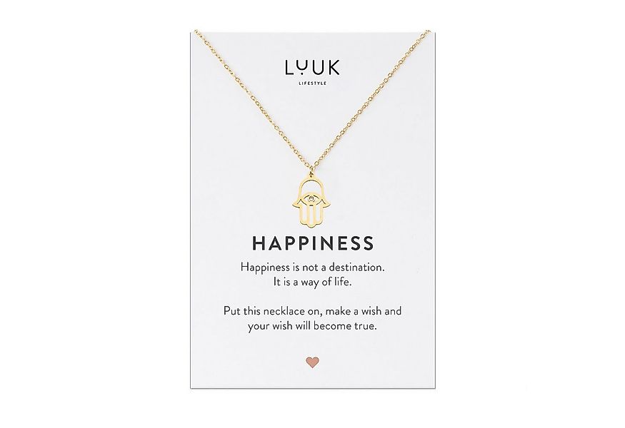 LUUK LIFESTYLE Kette mit Anhänger Hamsa Hand, raffiniertes Design, mit Fati günstig online kaufen