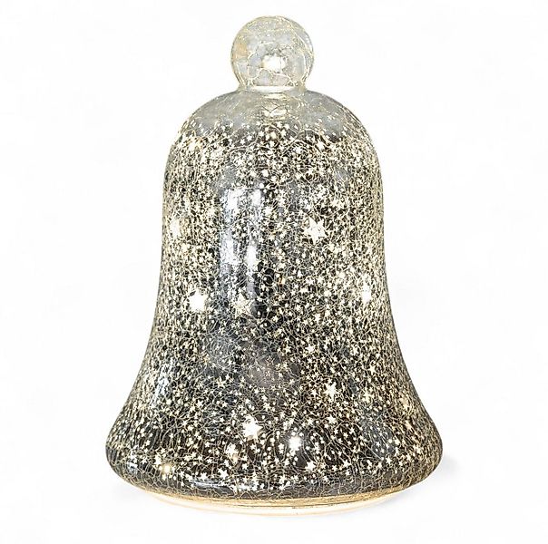 formano LED Dekolicht Glas-Glocke Weihnachten Frosty Sterne 22 cm mit Timer günstig online kaufen