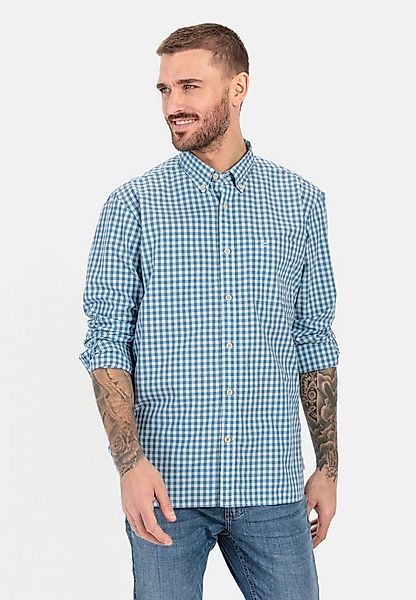 camel active Langarmhemd Langarmhemd mit Karomuster Langarm Kentkragen günstig online kaufen