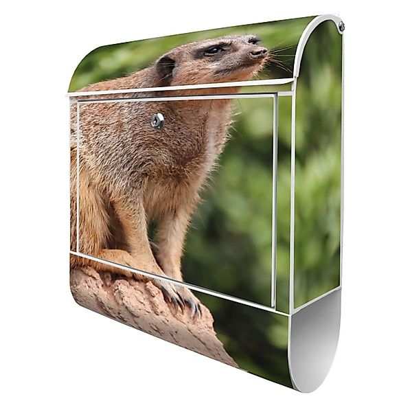 Banjado Design Briefkasten Weiß Pulverbeschichtet 39x47x14cm 2 Schlüssel Mi günstig online kaufen