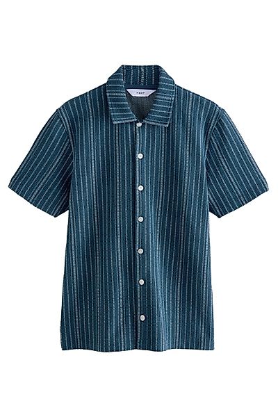 Next Kurzarmhemd Texturiertes Jersey-Hemd mit Streifen günstig online kaufen