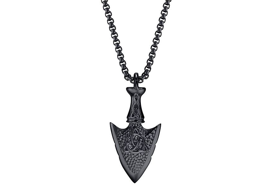 KARMA Kette mit Anhänger Halskette Pfeilspitze Silber od. Schwarz Herren Ed günstig online kaufen