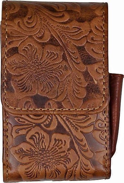 meytrade Etui Zigarettenetui echt Leder vintage Etui Tasche braun Blumen Fl günstig online kaufen