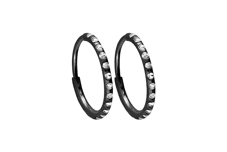 FILANGO Piercing-Set Titan Ohrclicker Creolen KRISTALLE günstig online kaufen