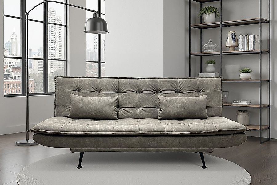 riess-ambiente Schlafsofa JAZZ 195cm taupe – 3-Sitzer Sofa mit Bettfunktion günstig online kaufen