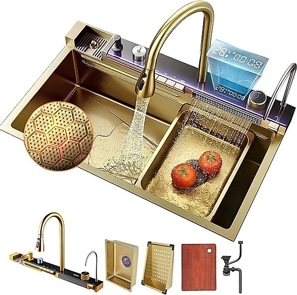 Faizee Home Einbauspüle Nano Wasserfall Geschirrspülbecken günstig online kaufen