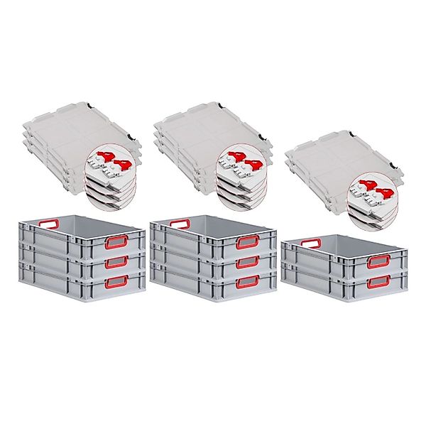 PROREGAL Spar Set 8x Eurobox Nextgen Color Mit Scharnierdeckel & Schiebesch günstig online kaufen