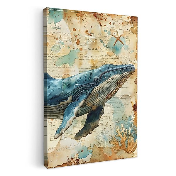 OneMillionCanvasses® Leinwandbild Vintage - Wal - günstig online kaufen