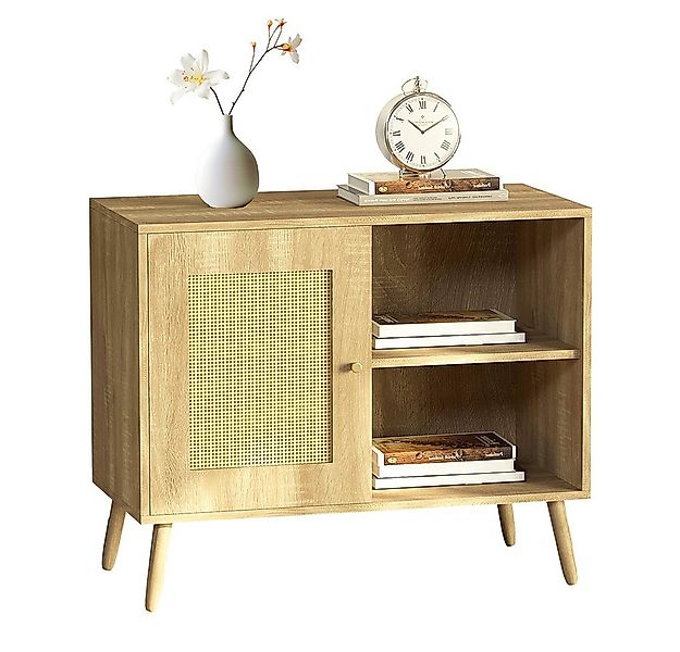WAOHO Sideboard Standschrank, Kommode, Dekorativer Schrank Rattantür Sidebo günstig online kaufen