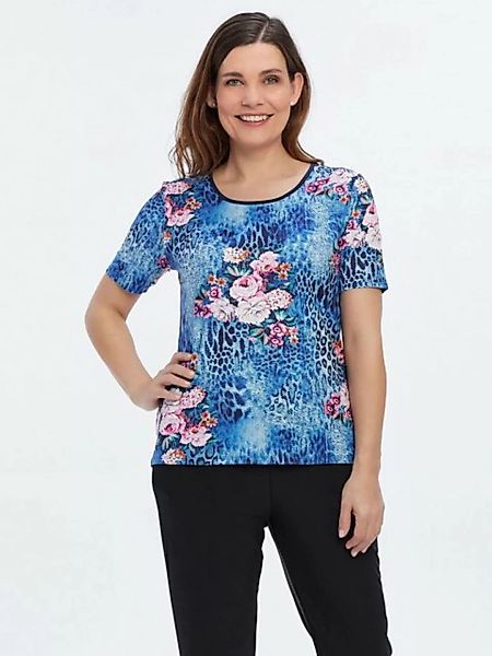 Belli Beaux T-Shirt Nachtshirt elastisch in Leo-Optik und mit Blumenmuster günstig online kaufen