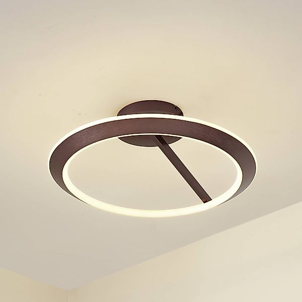 Lucande LED-Deckenleuchte Eldra, kaffeebraun, Ø 55 cm, CCT günstig online kaufen