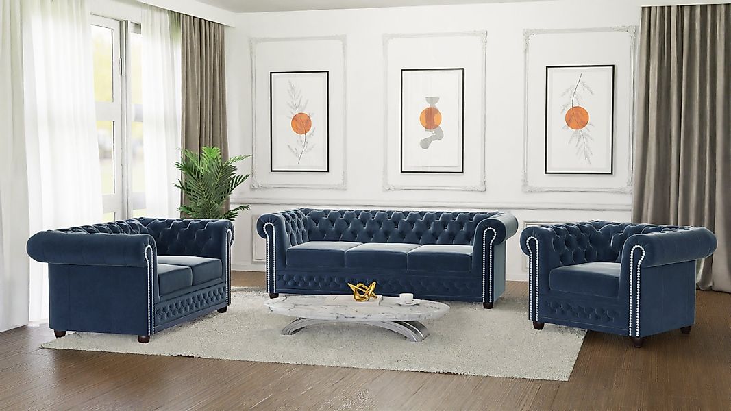 S-Style Möbel Polstergarnitur Chesterfield Lena mit günstig online kaufen