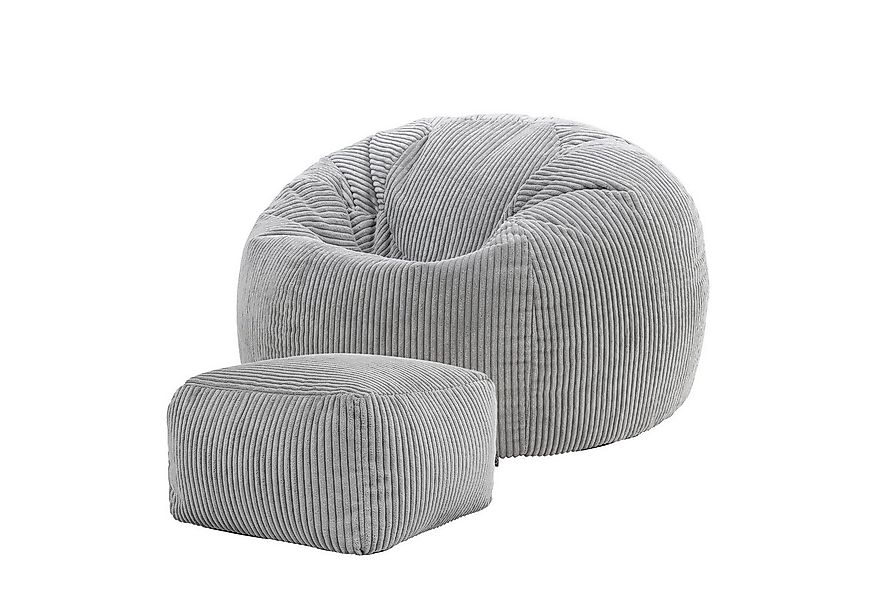 icon Sitzsack Erwachsene aus Cord „Kingston“ mit Hocker (Spar-Set, 1 x Sitz günstig online kaufen