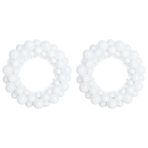 vidaXL Weihnachtsballkränze 2 Stk Weiß 33 x 33 x 7 cm Polystyrol 42019680 günstig online kaufen