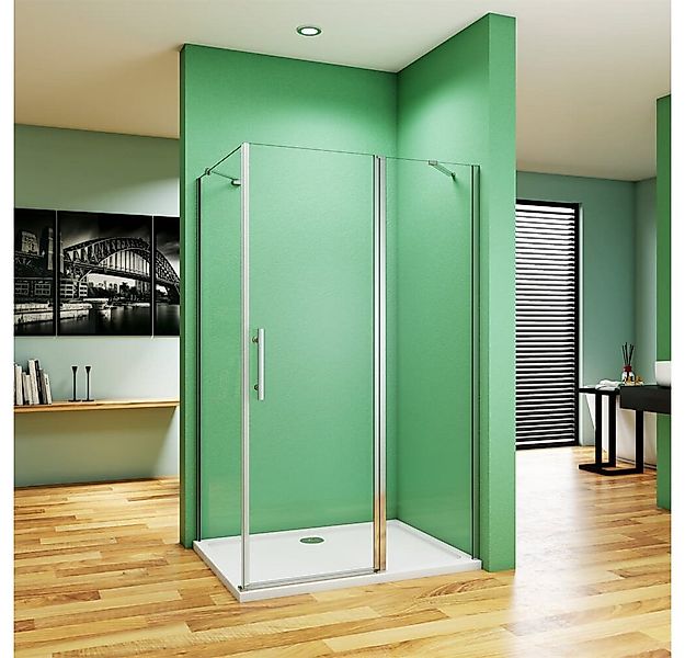duschspa Eckdusche 195cm Duschkabine Drehtür Schwingtür Duschtür mit Seiten günstig online kaufen