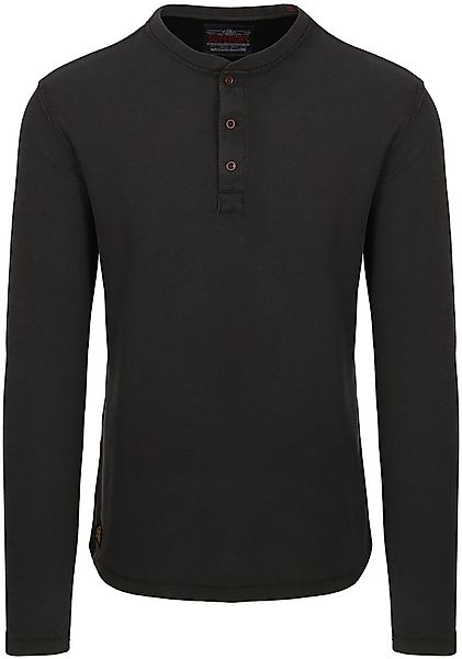 Superdry Pullover Henley Waffle Washed Anthrazit - Größe M günstig online kaufen