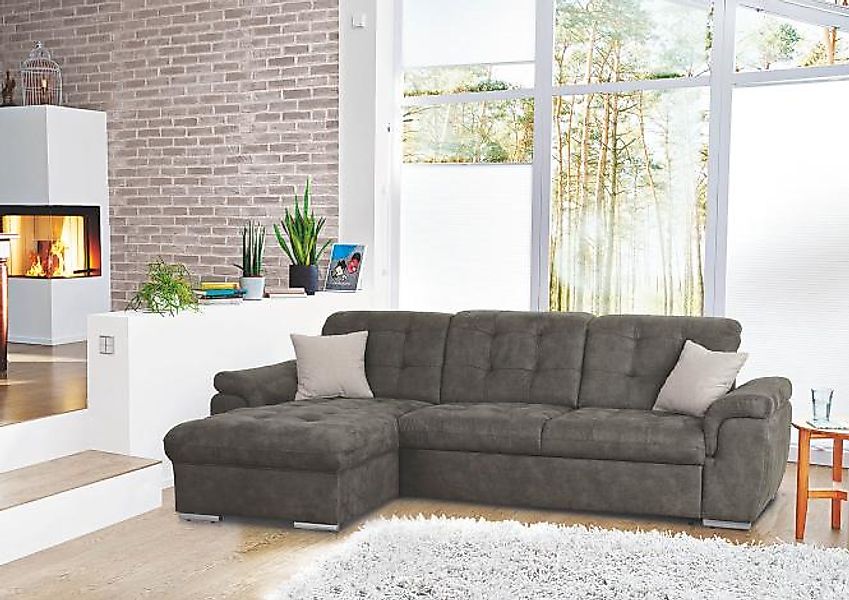 Wohnlandschaft Ottomane links BILBAO von Matex Dunkelbraun günstig online kaufen