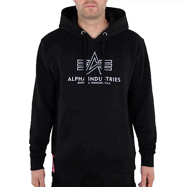 Alpha Industries Basic Embroidery Pullover 2XL Black / White günstig online kaufen