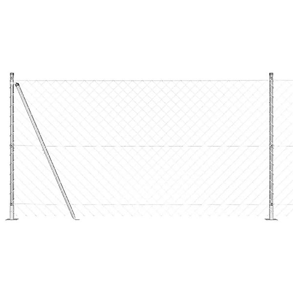 vidaXL Zaunpfosten Silber 10 x 1,2 m 60 x 60 mm Gitter Stahl 3351294 günstig online kaufen