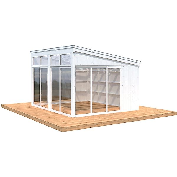 Palmako Pavillon Nova 13,0 m² Weiß Grundiert 417 cm x 356 cm günstig online kaufen