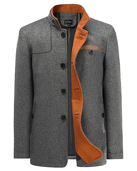 Allthemen Wollmantel mit Stehkragen Wintermantel Herren warmer Kurzmantel günstig online kaufen