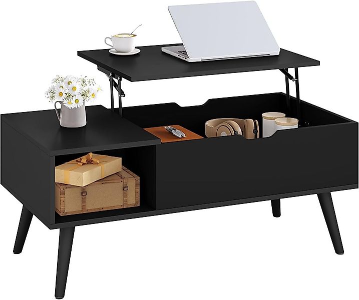 Woltu Couchtisch (1-St), Verstecktes Fach unter der Tischplatte, Anhebbare günstig online kaufen