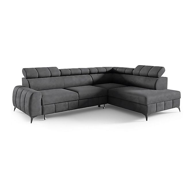M-Punkt24 Wohnlandschaft Lagos Grau Anthrazit Ecksofa Polsterecke, mit Bett günstig online kaufen