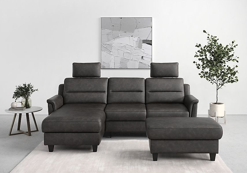 sit&more Ecksofa "Farö L-Form" inklusive Federkern, wahlweise mit Bettfunkt günstig online kaufen