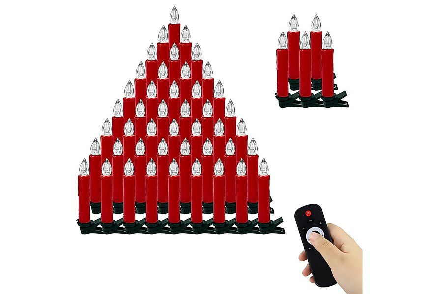 Gotoll LED-Christbaumkerzen CH040_RE 20/30/40er Rot WeinachtsbaumKerzen kab günstig online kaufen