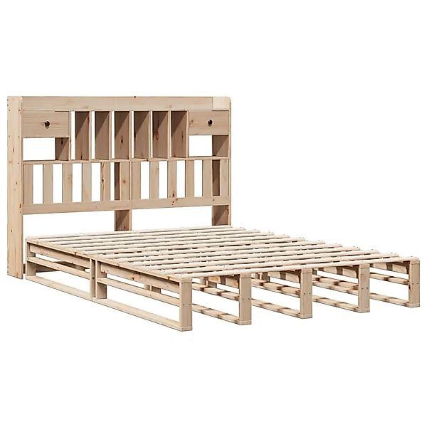vidaXL Massivholzbett mit Regal ohne Matratze 140x190 cm Kiefernholz 332398 günstig online kaufen