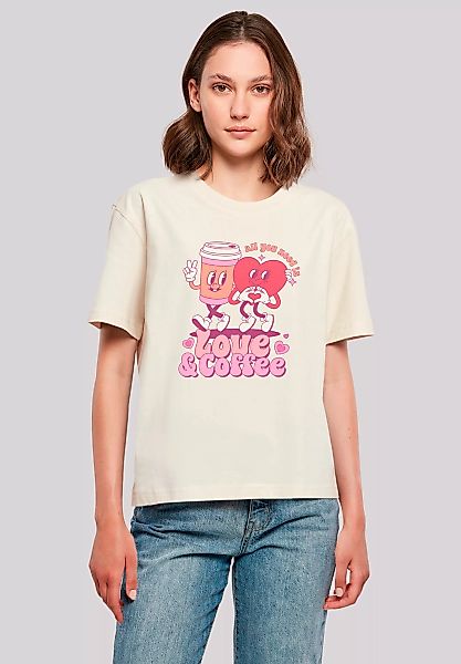 F4NT4STIC T-Shirt "Love and Coffe Valentinstag", Premium Qualität günstig online kaufen