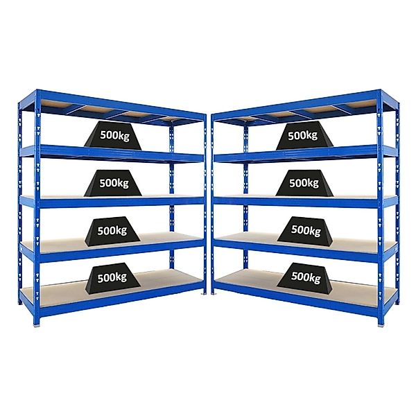 PROREGAL Mega Deal 2x Profi Schwerlastregal Rhino HxBxT 200x200x60cm 5 Span günstig online kaufen
