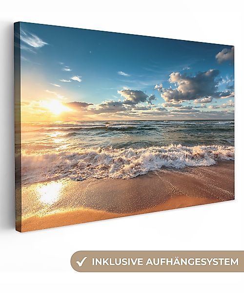 OneMillionCanvasses® Leinwandbild Strand - Meer - Niederlande - Dünen - Son günstig online kaufen
