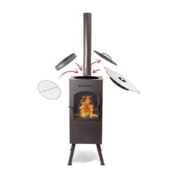 BonFeu Gartenkamin BonCarré Schwarz Terrassenofen Grill, günstig online kaufen