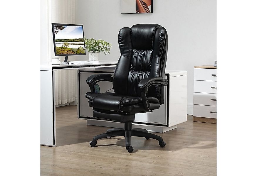 Vinsetto Schreibtischstuhl mit 6 Vibrationsköpfen, Fußstütze, Schwarz (Büro günstig online kaufen